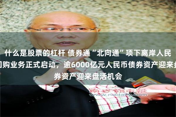 什么是股票的杠杆 债券通“北向通”项下离岸人民币债券回购业务正式启动，逾6000亿元人民币债券资产迎来盘活机会