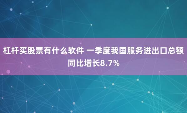 杠杆买股票有什么软件 一季度我国服务进出口总额同比增长8.7%